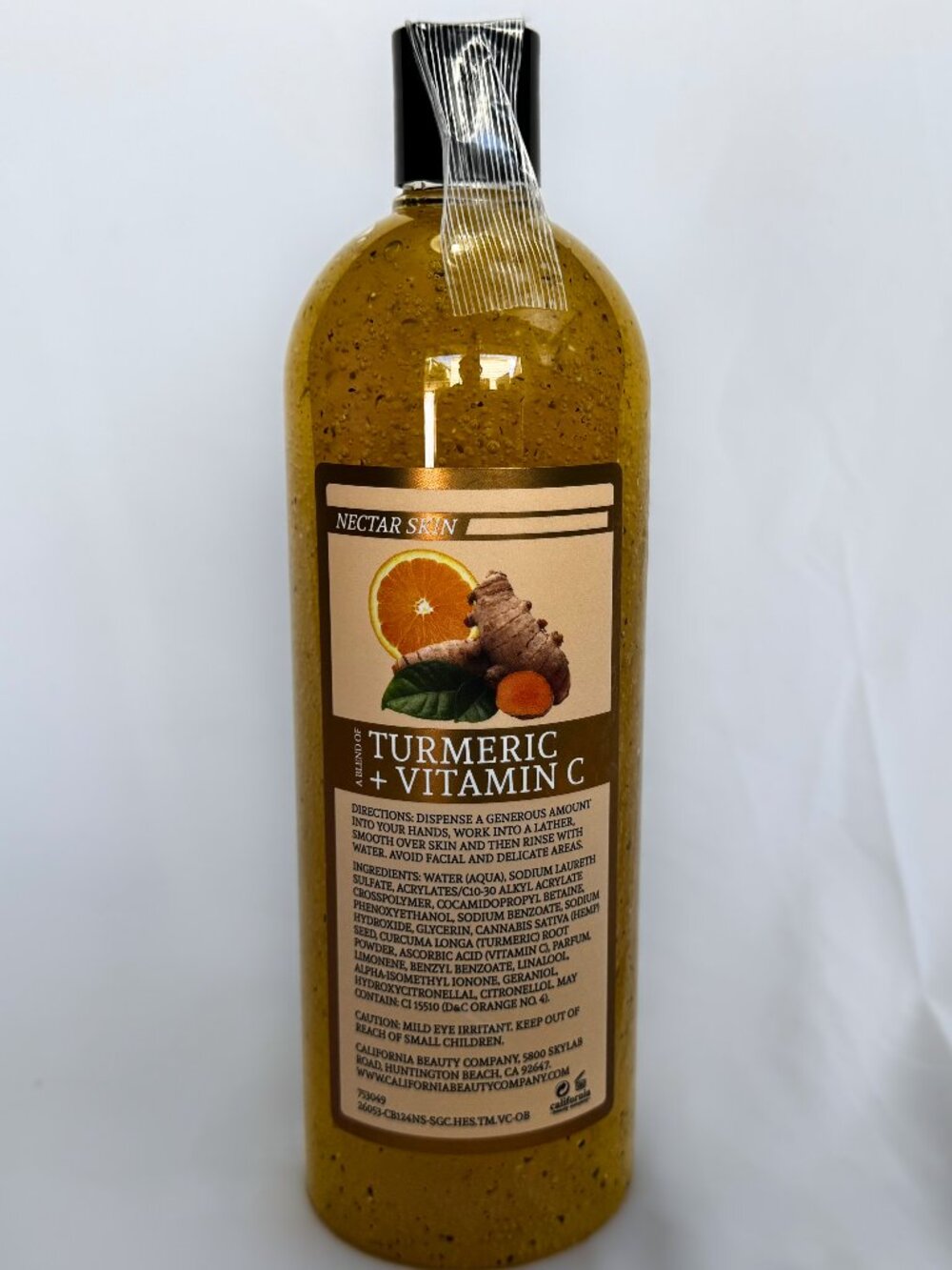 Nectar Skin Turmeric + Vitamin C Exfoliating Orange Blossom Shower Gel 32 Fl Oz